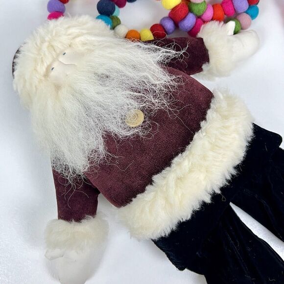 Woof & Poof 24" Plush Santa Christmas Holiday 2011 Shelf Sitter Velvet Real Fur - Picture 10 of 14